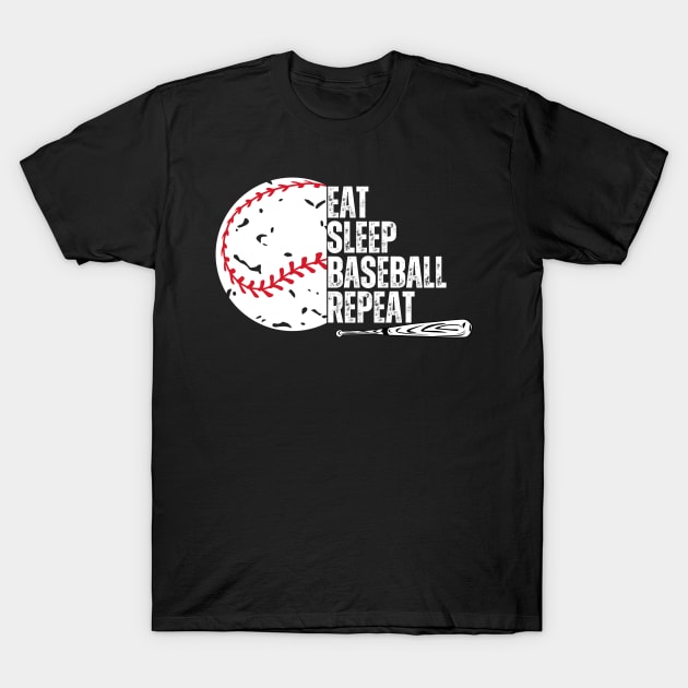 Eat Sleep Baseball Repeat T-Shirt by CoubaCarla